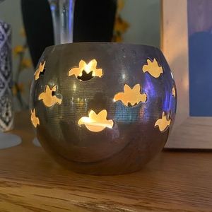 Vintage Solid brass tea light or potpourri holder